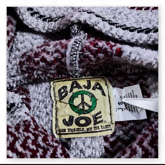 Baja Joe Mexican Baja Hoodie Unisex Size Small - Burgundy and Grey - Picture 9 of 9